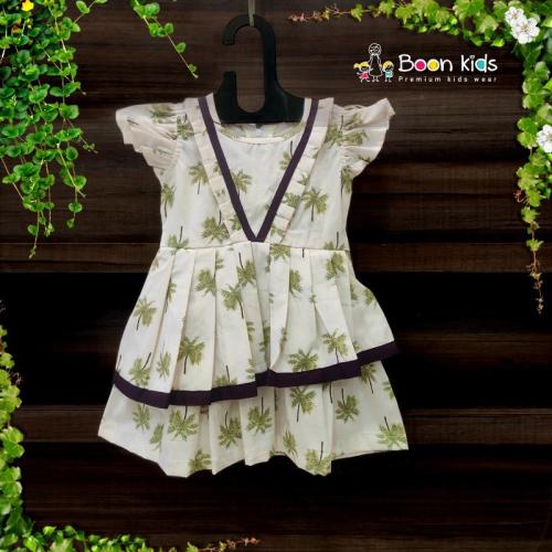 Abstract Floral Field Ban Collar Baby Girl Cotton Frock - D-Attires-thanhphatduhoc.com.vn